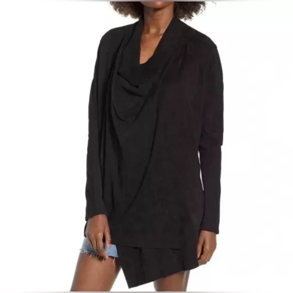 Blank NYC Cloud Nine Drape Jacket Black size Small